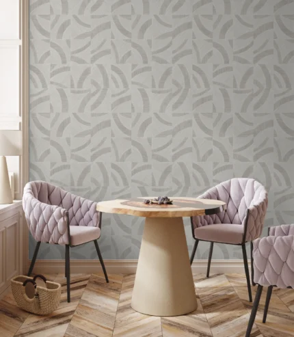Gray Embossed Wallpaper – Textured Glittering (24101-3)